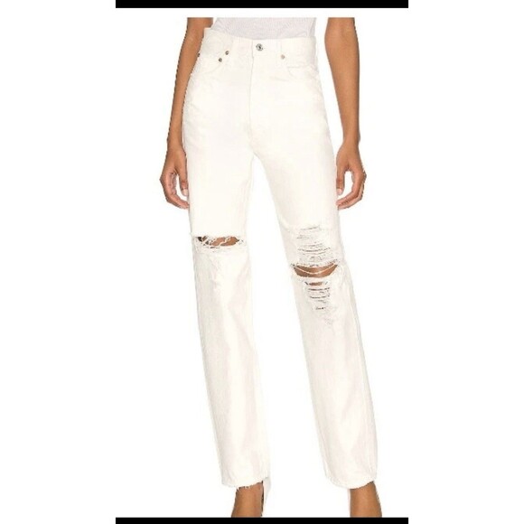 Citizens of Humanity Woman's White Eva Ripped Baggy Jeans Pants Size 26 - Picture 1 of 10